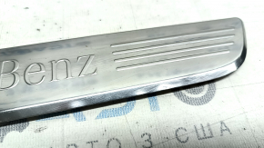 Накладка порога передняя левая наружная Mercedes W213 E 300/350 17-23 хром, царапины, примятости