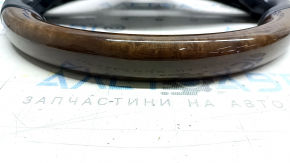 Руль голый Mercedes W213 E 300/400/43 17-18 под лепестки, без подогрева, кожа черная, под дерево, с креплением