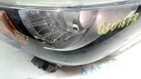 Фара передняя правая в сборе Infiniti Q50 18-20 без AFS с нижним креплением, LED, контакт с водой, царапины
