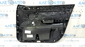 Обшивка двери карточка передняя левая в сборе BMW X3 F25 11-17 кожа черная, подлокотник и вставка кода черная, молдинг Anthracite, царапины, надломана ручка