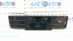 Накладка решетки радиатора grill Audi Q3 8U 16-17 черный глянец, под цельный бампер, не заводские отверстия, песок