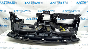 Торпедо передняя панель с AIRBAG Jeep Compass 17-21 черная, ржавый пиропатрон