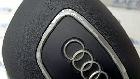 Подушка безопасности airbag в руль водительская Audi Q7 4L 10-15 черная, облез хром, царапина