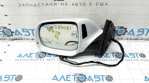 Зеркало боковое левое в сборе Audi Q7 4L 10-15 15+2 пинов, автосклад, затемнение, поворотник, подогрев, BSM, подсветка, белое, царапины