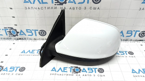 Oglinda laterala stanga completa Audi Q7 4L 10-15 15+2 pini, magazie auto, estompare, semnalizare, incalzire, BSM, alb, zgarieturi
