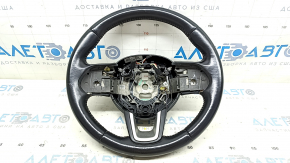 Руль голый Jeep Compass 17-21 кожа, черный, с накладками, царапины, трещины