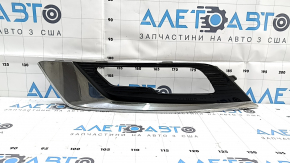 Решетка переднего бампера левая Ford Fusion mk5 17-18 под птф LED глянец, с хром молдингом, песок