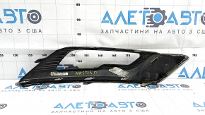 Решетка переднего бампера левая Ford Fusion mk5 17-18 под птф LED глянец, с хром молдингом, песок