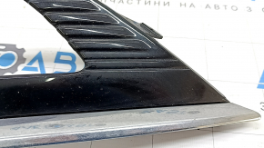 Решетка переднего бампера левая Ford Fusion mk5 17-18 под птф LED глянец, с хром молдингом, песок