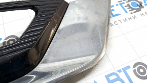 Решетка переднего бампера правая Ford Fusion mk5 17-18 под птф LED глянец, с хром молдингом, песок