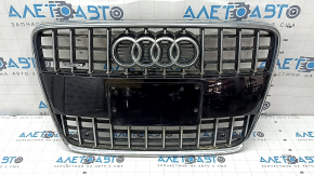 Решетка радиатора grill Audi Q7 4L 10-15 хром с накладкой черный глянц, песок, царапины