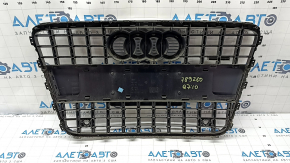 Решетка радиатора grill Audi Q7 4L 10-15 хром с накладкой черный глянц, песок, царапины