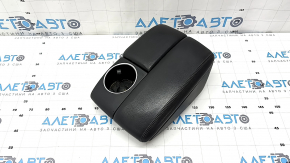 Cotiera consolei centrale cu suporturi pentru pahare Audi Q7 4L 15 piele neagra, acoperire exfolianta