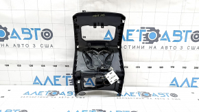 Накладка центральной консоли задняя Ford Fusion mk5 17-20 черная, под воздуховоды, под подсветку, под розетку, царапина