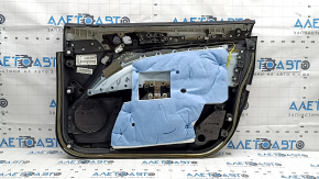 Обшивка двери карточка передняя левая Ford Fusion mk5 17-20 titanium, черная с серой вставкой кожа, подлокотник кожа, молдинг серый структура, под память сидения, под чистку