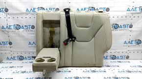 Rândul din spate scaune partea superioară stânga Ford Fusion mk5 17-20 piele gri, perforat, titan, cu centură și cotieră, stricat, pentru curățare