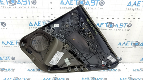 Garnitură portiere spate stânga complet Audi Q5 8R 09-17 maro cu inserție din piele bej, piele cotieră, mulări sub lemn lucios, Premium Plus, Bang and Olufsen, zgârieturi