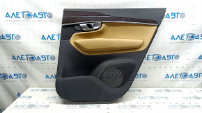 Cartela ornamente usi spate dreapta Volvo XC90 16-22 piele neagra, insert bej, cotiera bej, fara perdea, zgarieturi, lovituri