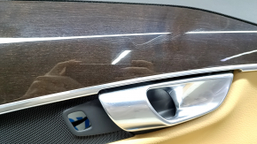 Cartela ornamente usi spate dreapta Volvo XC90 16-22 piele neagra, insert bej, cotiera bej, fara perdea, zgarieturi, lovituri