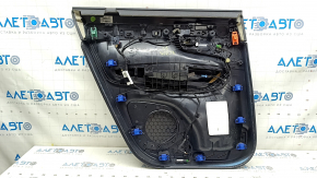 Cartela ornamente usi spate dreapta Volvo XC90 16-22 piele neagra, insert bej, cotiera bej, fara perdea, zgarieturi, lovituri