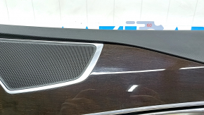 Garnitură uși față dreapta Volvo XC90 16-22 piele neagră, piele inserată bej, piele bej pentru cotieră, fără perdea, cu ornamente din lemn, zgârieturi