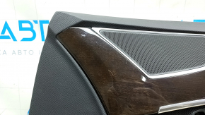 Garnitură uși față dreapta Volvo XC90 16-22 piele neagră, piele inserată bej, piele bej pentru cotieră, fără perdea, cu ornamente din lemn, zgârieturi