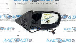 Зеркало боковое правое в сборе Audi Q5 8R 09-17 15 + 2 пинов, BSM, автоскладывание, автозатемнение, поворотник, подогрев, подсветка, черное, царапины