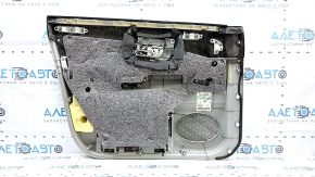 Обшивка двери карточка передняя правая Lexus RX300 RX330 RX350 RX400h 04-09 серая с серой вставкой кожа, подлокотник кожа, молдинг под дерево, с ручкой, царапины