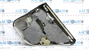Обшивка двери карточка задняя левая Lexus RX300 RX330 RX350 RX400H 04-09 серая с серой вставкой кожа, подлокотник кожа, молдинг под дерево, с ручкой, царапины