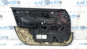 Garnitură portiere față dreapta complet BMW 5 G30 17-23 piele neagră, cotieră și inserție piele neagră, turnare sub lemn lucios, zgârieturi, mâner desfăcut