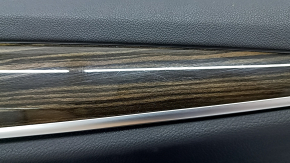Garnitură portiere față dreapta complet BMW 5 G30 17-23 piele neagră, cotieră și inserție piele neagră, turnare sub lemn lucios, zgârieturi, mâner desfăcut