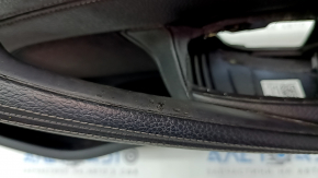 Garnitură portiere față dreapta complet BMW 5 G30 17-23 piele neagră, cotieră și inserție piele neagră, turnare sub lemn lucios, zgârieturi, mâner desfăcut