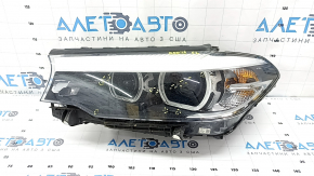 Фара передняя левая в сборе BMW 5 G30 17-20 LED Corona Rings S524A с креплением, паутинка, царапины