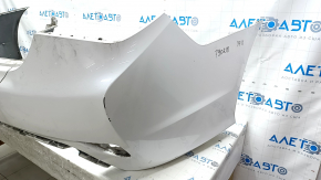 Бампер задний голый Hyundai Sonata 11-15 hybrid, белый, надрыв, царапины