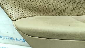 Cartela de ornamente usi spate stanga Hyundai Sonata 11-12 bej cu inserare din piele bej, cotiera piele bej, turnare gri luciu, lovituri, abraziuni, zgarieturi