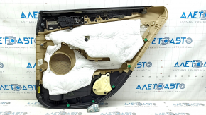 Cartela de ornamente usi spate stanga Hyundai Sonata 11-12 bej cu inserare din piele bej, cotiera piele bej, turnare gri luciu, lovituri, abraziuni, zgarieturi