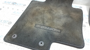 Set covorașe Hyundai Sonata 11-15 pânză neagră, hibrid, pentru curățare chimică