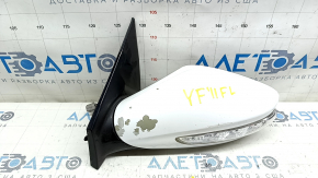 Зеркало боковое левое в сборе Hyundai Sonata 11-15 7 пинов, поворотник, подогрев, белое, полезла краска
