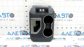 Накладка центральной консоли с подстаканниками Toyota Camry v50 12-14 usa серое дерево, потерта