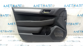 Garnitura portiera fata stanga Subaru Legacy 15-18 neagra cu stofa neagra, cotiera piele neagra, structura gri, zgarieturi 
