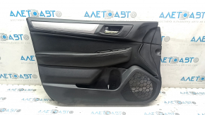 Garnitura portiera fata stanga Subaru Legacy 15-18 neagra cu stofa neagra, cotiera piele neagra, structura gri, zgarieturi 
