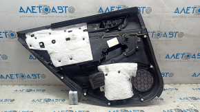 Обшивка двери карточка задняя правая Subaru Legacy 15-19 черн с черн вставкой ткань, подлокотник черн кожа, молдинг серый структура, царапины