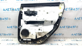 Обшивка двери карточка задняя левая Nissan Murano z52 15-18 черн с черн вставкой кожа, подлокотник черн кожа, молдинг серый глянец под дерево, царапины