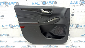 Garnitură portiere față stânga Ford Escape MK4 23-24 negru, St-line, cu mâner, cotieră piele neagră cu cusături roșii, turnare negru lucios carbon, zgârieturi, zgârieturi