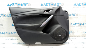 Cartelă de ornamente uși față stânga Mazda 6 14-15 grand touring negru cu inserție din piele neagră, cotieră piele neagră, BOSE, elemente de fixare stricate 