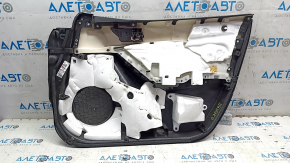 Обшивка двери карточка передняя левая Mazda 6 14-15 grand touring черн с черной вставкой кожа, подлокотник черн кожа, BOSE, примят, сломаны крепления