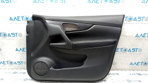 Garnitura portiera fata stanga Nissan Rogue 14-16 neagra cu insertie din plastic negru, turnare sub luciu carbon, piele cotiera, zgarieturi 