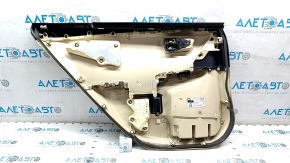 Обшивка двери карточка задняя правая Toyota Camry v55 15-17 usa беж с беж вставкой пластик, подлокотник беж резина