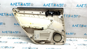 Garnitura portiere spate dreapta VW Passat b7 12-15 USA bej cu inserție din piele bej, cotieră piele bej, turnare gri luciu, lovituri