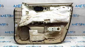 Garnitură portiere față stânga Nissan Pathfinder 13-16 bej cu pânză de inserție bej, pânză bej pentru cotieră, turnare neagră lucioasă, urme, pentru curățare chimică 